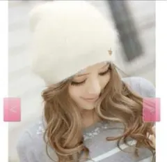 【Rady】レディー☆アンゴラニットキャップ☆ホワイト