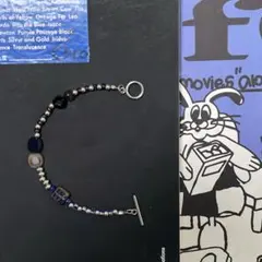ブラックオニキス×チェコビーズ ハンドメイドブレスレット