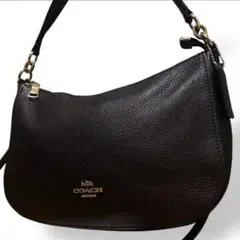 美品　コーチ　2way　ショルダーバッグ　ハンドバッグ　斜め掛け　レザー　黒