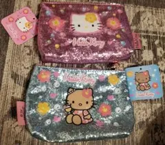 ハローキティ グリッターポーチ 2点セット