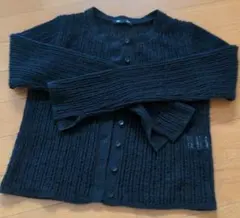 GU ブラック リブ編み カーディガン