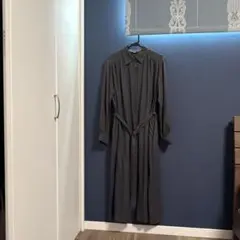 UNIQLO グレー 長袖シャツワンピース L