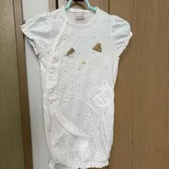 ホワイト猫デザインツーウェイドレスオール