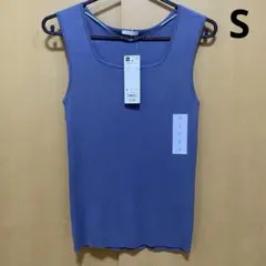 タグ付き新品未使用　GU ジーユー　リブニットスクエアネックタンクトップ　S