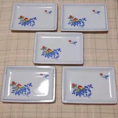 花柄装飾の皿 5枚セット
