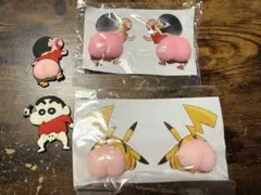クレヨンしんちゃん おしりシールピカチュウ おしりシール ラバーシール6枚セット