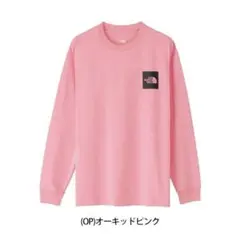 ノースフェイス ロングスリーブスクエアロゴティー オーキッドピンク Mサイズ
