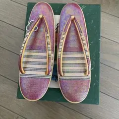 おき宗　草履 ピンクとゴールドのグラデーション　未使用