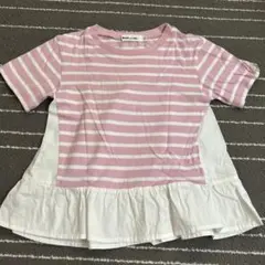【Noeil aime BeBe 】ピンクストライプTシャツ 110