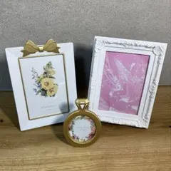 卓上フォトフレーム３点セット★インテリア　シャビー　アンティーク調　白 洋風