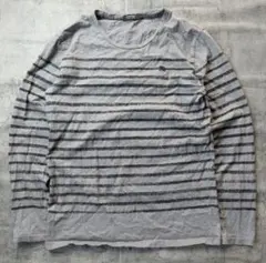BURBERRY BLACK LABEL ロゴ刺繍 ボーダー柄 長袖 Tシャツ