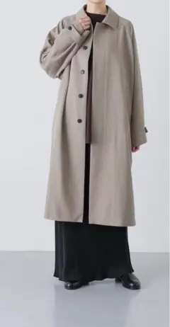 【タグ付新品】かぐれ　ウーステッドウールコート　グレージュ