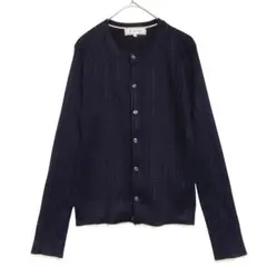 ロペピクニック　ケーブル編みカーディガン　薄手　ネイビー　38 / M