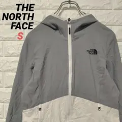 【ノースフェイス】WINDWALLパーカー グレー×ホワイト US古着