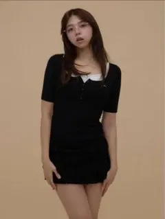 ANDMARY Cyndi frill knit mini dress - メルカリ
