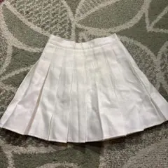 ホワイト プリーツミニスカート