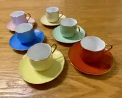 大倉陶園 デミタスカップ デミダスカップ 金彩 ×3客 濃いコバルト 