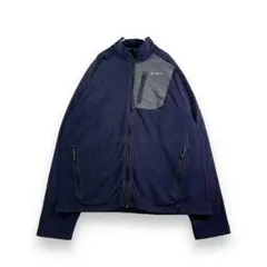 エディーバウアー　フリース　サイズL　ネイビー　ロゴ刺繍