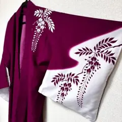 藤の花模様 小紋 着物 濃紫のサムネイル
