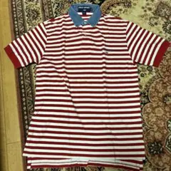 POLO SPORT 赤白ストライプ ポロシャツ L 90s