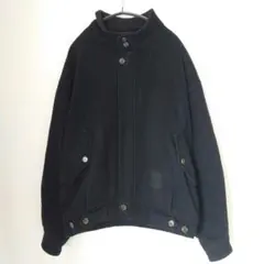INTERMEZZOインターメッツォ　ウール混　ジャンパーブルゾン　黒　無地　L
