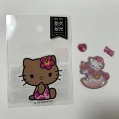 日焼けキティ　デコペタステッカーキティ　ボンボンドロップシール　サンリオ