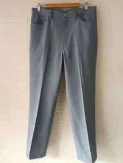 【美品】GU センタープレスストレートパンツ　L　ブルー　メンズ