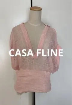 新品タグ付きCASA FLINE 透かし編みVニットベストのサムネイル