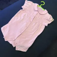 familiar ピンク 襟付きロンパース