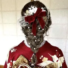 髪飾り ベルベットリボン☆結婚式☆卒業式☆成人式☆前撮り 袴