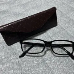 GUCCI ブラックフレーム メガネ ケース付き - メルカリ