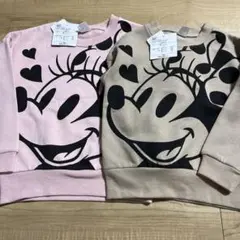 ミニー・マウス トレーナー 100cm 110㎝ピンク・ベージュ