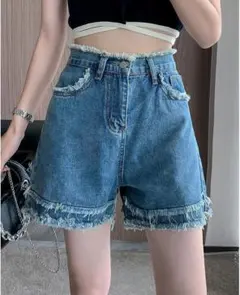 大きいサイズ レディース デニム　ショートパンツ　カットオフ　春夏 秋 新品