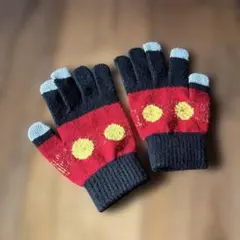 子供用 ミッキー　ニット手袋　スマホ対応