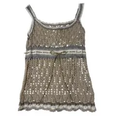 MK MICHEL KLEIN クロシェ編み キャミソール ベージュ系のサムネイル