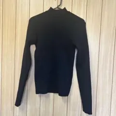 リブニット 長袖 黒