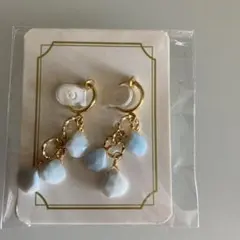 匿名配送☆天然石☆イヤリング☆ブルーオパール