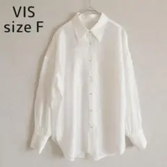​ビス VIS シアーシャツ ブラウス 長袖 ホワイト 白 フリーサイズ Fのサムネイル