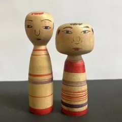 伝統こけし たこ坊主 2体セット 荒川洋一工人 土湯系 福島県 湯ノ沢