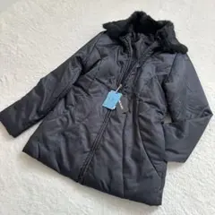 【新品タグ付】ラビットファー ダウン 撥水加工　アウター ブラック