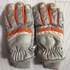 キッズ用 アイボリー オレンジ色 手袋