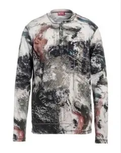 ［DIESEL］ メンズTシャツ 長袖 ヘンリーネック プルオーバー