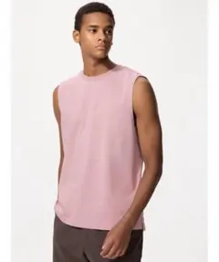 新品未使用。完売色。エアリズムコットンノースリーブTシャツのサムネイル