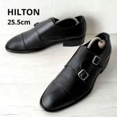 HILTON【25.5cm】ダブルモンク 257 ブラック　イタリア製