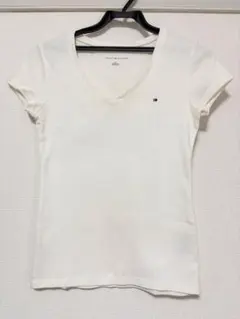 Tommy Hilfiger Vネック半袖Tシャツ S/P ホワイト