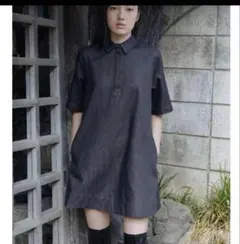【新品タグ付】ZARA デニム半袖ショートワンピース チュニックS