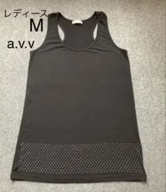 a.v.v ノースリーブ タンクトップ　M 黒 スタッズ ビジューのサムネイル