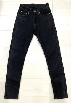 ブラック スキニー デニム ハイウエスト 裏起毛