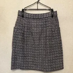 MISCH MASCH タイトスカート 36 ネイビー系 ツイード