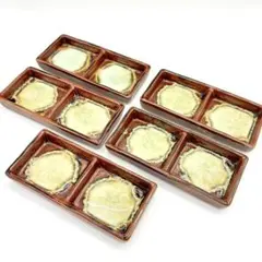 美濃焼　二連　仕切り皿　5枚セット　薬味皿　2つ仕切り皿　貫入